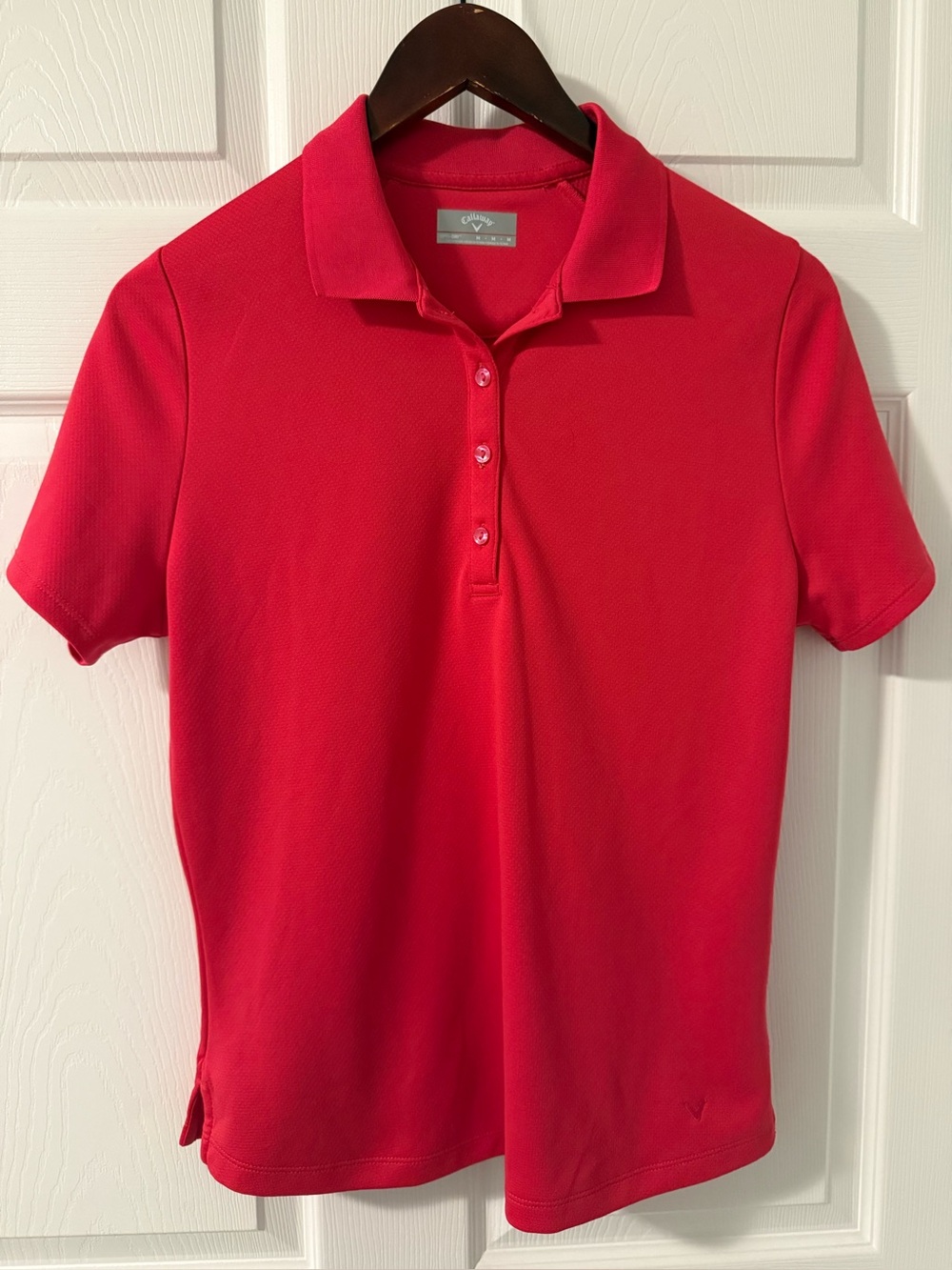 Callaway Women’s Golf Polo Shirt Red Short Sleeve Performance Medium M
